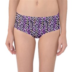 Leopard Mid-waist Bikini Bottoms by DinkovaArt