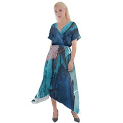 Abstract T- Shirt Abstract 31 Cross Front Sharkbite Hem Maxi Dress by maxcute