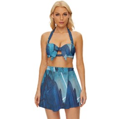 Abstract T- Shirt Abstract 31 Vintage Style Bikini Top And Skirt Set  by maxcute