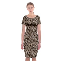 Purple Leopard 05 Classic Short Sleeve Midi Dress by DinkovaArt