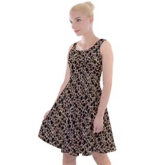 Purple Leopard 05 Knee Length Skater Dress by DinkovaArt