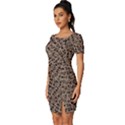 Purple Leopard 05 Fitted Knot Split End Bodycon Dress View2