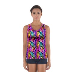 Rainbow Leopard Sport Tank Top  by DinkovaArt