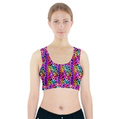 Rainbow Leopard Sports Bra With Pocket by DinkovaArt