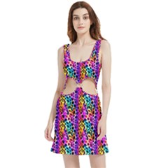 Rainbow Leopard Velour Cutout Dress by DinkovaArt