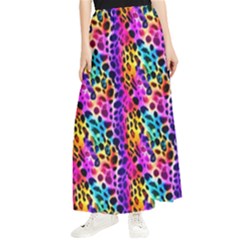 Rainbow Leopard Maxi Chiffon Skirt by DinkovaArt