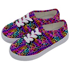 Rainbow Leopard Kids  Classic Low Top Sneakers by DinkovaArt