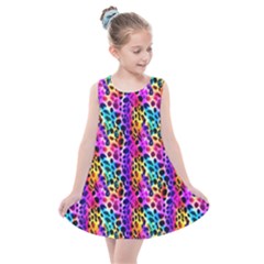 Rainbow Leopard Kids  Summer Dress by DinkovaArt