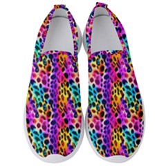 Rainbow Leopard Men s Slip On Sneakers by DinkovaArt