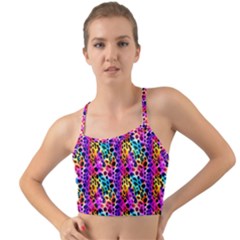 Rainbow Leopard Mini Tank Bikini Top by DinkovaArt