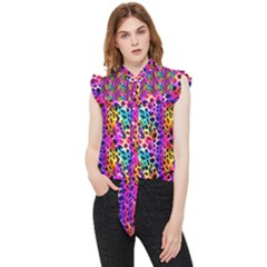 Rainbow Leopard Frill Detail Shirt by DinkovaArt