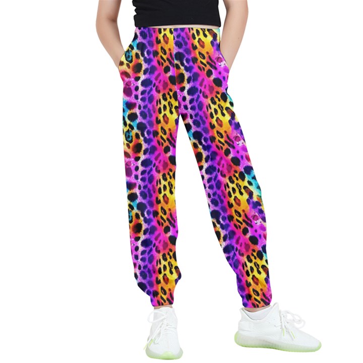 Rainbow Leopard Kids  Elastic Waist Pants