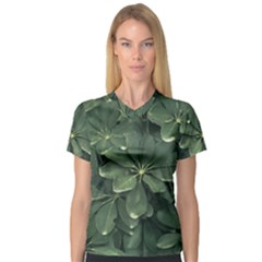 Leaves Closeup Background Photo1 V-neck Sport Mesh Tee