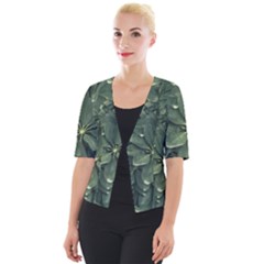 Leaves Closeup Background Photo1 Cropped Button Cardigan by dflcprintsclothing