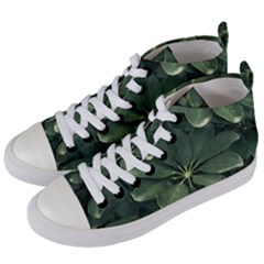 Leaves Closeup Background Photo1 Women s Mid-top Canvas Sneakers by dflcprintsclothing