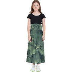 Leaves Closeup Background Photo1 Kids  Flared Maxi Skirt by dflcprintsclothing