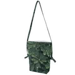 Leaves Closeup Background Photo1 Folding Shoulder Bag by dflcprintsclothing