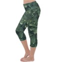 Leaves Closeup Background Photo1 Lightweight Velour Capri Yoga Leggings View2