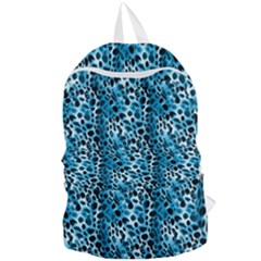 Blue Leopard Foldable Lightweight Backpack by DinkovaArt