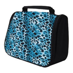 Blue Leopard Full Print Travel Pouch (small) by DinkovaArt