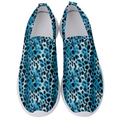 Blue Leopard Men s Slip On Sneakers by DinkovaArt