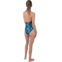 Blue Leopard Plunge Cut Halter Swimsuit View2