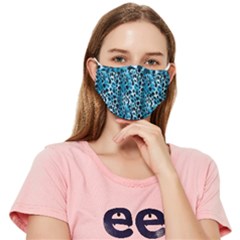 Blue Leopard Fitted Cloth Face Mask (adult) by DinkovaArt