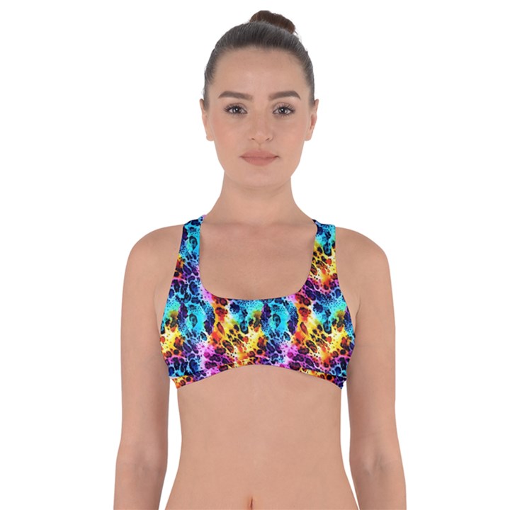 Rainbow Leopard 2 Got No Strings Sports Bra