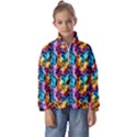 Rainbow Leopard 2 Kids  Half Zip Hoodie View1