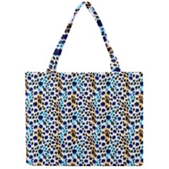 Blue Beige Leopard Mini Tote Bag