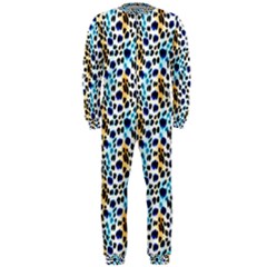 Blue Beige Leopard Onepiece Jumpsuit (men) by DinkovaArt