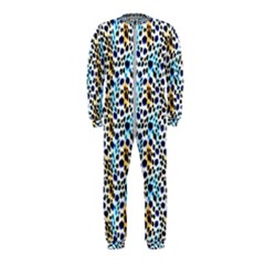 Blue Beige Leopard Onepiece Jumpsuit (kids) by DinkovaArt