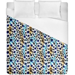 Blue Beige Leopard Duvet Cover (california King Size) by DinkovaArt