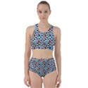 Blue Beige Leopard Racer Back Bikini Set View1