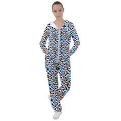 Blue Beige Leopard Women s Tracksuit by DinkovaArt