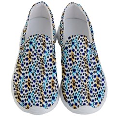 Blue Beige Leopard Men s Lightweight Slip Ons by DinkovaArt