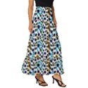 Blue Beige Leopard Tiered Ruffle Maxi Skirt View3