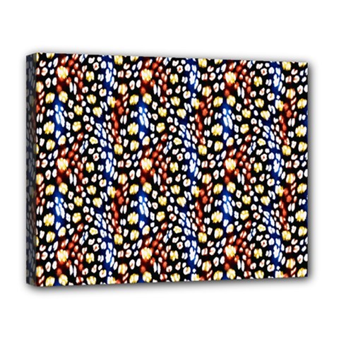 Colorful Leopard Canvas 14  X 11  (stretched) by DinkovaArt