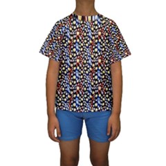 Colorful Leopard Kids  Short Sleeve Swimwear by DinkovaArt