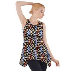 Colorful Leopard Side Drop Tank Tunic by DinkovaArt