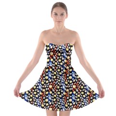 Colorful Leopard Strapless Bra Top Dress by DinkovaArt