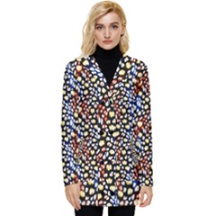 Colorful Leopard Button Up Hooded Coat  by DinkovaArt