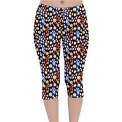 Colorful Leopard Velvet Capri Leggings  by DinkovaArt