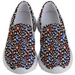 Colorful Leopard Kids Lightweight Slip Ons by DinkovaArt