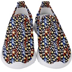 Colorful Leopard Kids  Slip On Sneakers by DinkovaArt