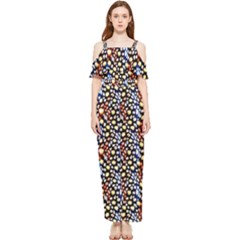 Colorful Leopard Draped Sleeveless Chiffon Jumpsuit by DinkovaArt