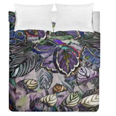 Dark Leaves Duvet Cover Double Side (queen Size) by DinkovaArt