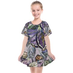 Dark Leaves Kids  Smock Dress by DinkovaArt