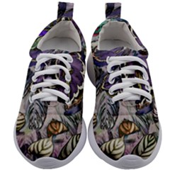 Dark Leaves Kids Athletic Shoes by DinkovaArt