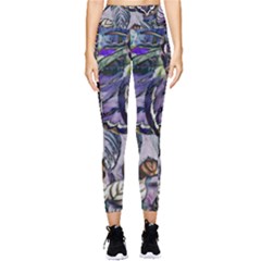 Dark Leaves Pocket Leggings  by DinkovaArt